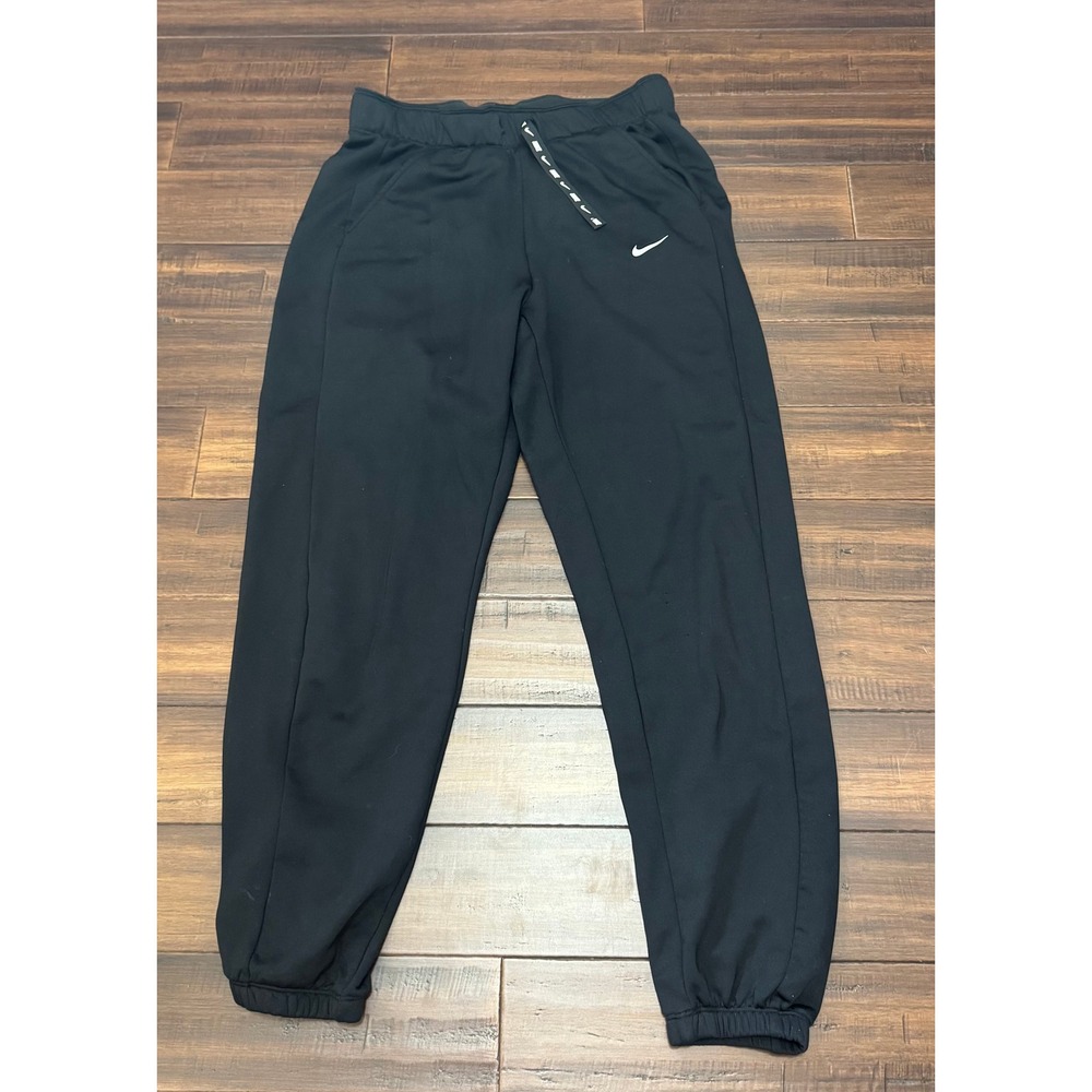 Nike Women Sportswear Fleece Joggers Black Sweatpants Swoosh Logo Small